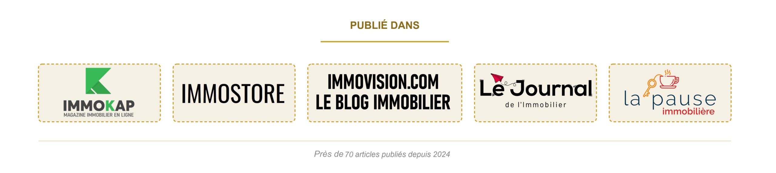 Portfolio rédacteur web immobilier - bandeau clients